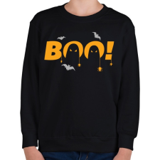 PRINTFASHION Halloween Boo! - Gyerek pulóver - Fekete gyerek pulóver, kardigán