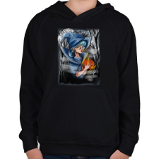 PRINTFASHION Halloween boszorkány - Gyerek kapucnis pulóver - Fekete gyerek pulóver, kardigán