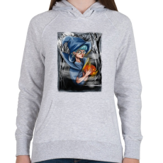 PRINTFASHION Halloween boszorkány - Női kapucnis pulóver - Sport szürke