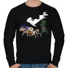 PRINTFASHION Halloween capybara - Férfi pulóver - Fekete