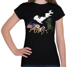 PRINTFASHION Halloween capybara - Női póló - Fekete