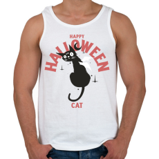 PRINTFASHION Halloween cat - Férfi atléta - Fehér