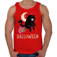 PRINTFASHION Halloween cat - Férfi atléta - Piros atléta, trikó