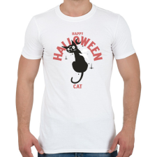 PRINTFASHION Halloween cat - Férfi póló - Fehér férfi póló