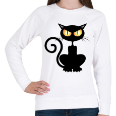 PRINTFASHION Halloween cat - Női pulóver - Fehér