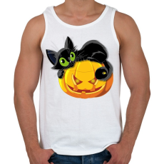PRINTFASHION Halloween cica - Férfi atléta - Fehér