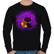PRINTFASHION Halloween Cica - Férfi pulóver - Fekete