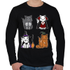 PRINTFASHION halloween cicák - Férfi hosszú ujjú póló - Fekete