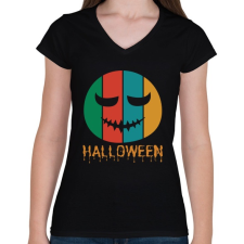 PRINTFASHION Halloween colors - Női V-nyakú póló - Fekete női póló