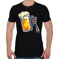 PRINTFASHION Halloween csontváz kéz sör - Férfi póló - Fekete férfi póló