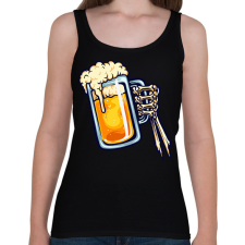 PRINTFASHION Halloween csontváz kéz sör - Női atléta - Fekete női trikó