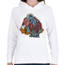 PRINTFASHION Halloween csontváz szörny - Női kapucnis pulóver - Fehér női pulóver, kardigán