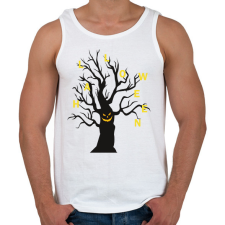 PRINTFASHION Halloween fa - Férfi atléta - Fehér atléta, trikó