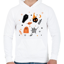 PRINTFASHION Halloween - Férfi kapucnis pulóver - Fehér férfi pulóver, kardigán