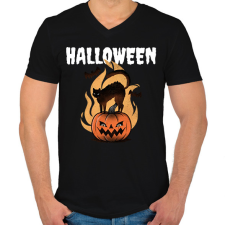 PRINTFASHION HALLOWEEN - Férfi V-nyakú póló - Fekete férfi póló