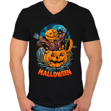 PRINTFASHION halloween - Férfi V-nyakú póló - Fekete