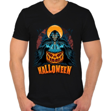 PRINTFASHION Halloween Grim Reaper - Férfi V-nyakú póló - Fekete férfi póló