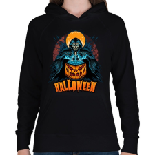 PRINTFASHION Halloween Grim Reaper - Női kapucnis pulóver - Fekete női pulóver, kardigán