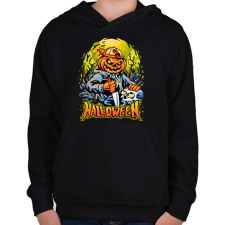 PRINTFASHION Halloween - Gyerek kapucnis pulóver - Fekete gyerek pulóver, kardigán