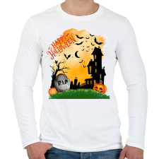 PRINTFASHION Halloween-i borzongás - Férfi hosszú ujjú póló - Fehér férfi póló