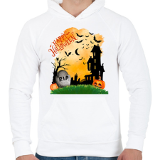 PRINTFASHION Halloween-i borzongás - Férfi kapucnis pulóver - Fehér férfi pulóver, kardigán