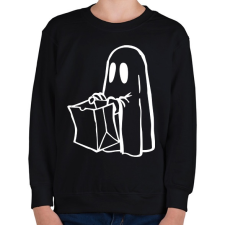 PRINTFASHION Halloween-i szellem - Gyerek pulóver - Fekete gyerek pulóver, kardigán