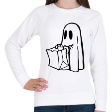 PRINTFASHION Halloween-i szellem - Női pulóver - Fehér női pulóver, kardigán