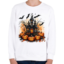 PRINTFASHION Halloween kastély - Gyerek pulóver - Fehér gyerek pulóver, kardigán