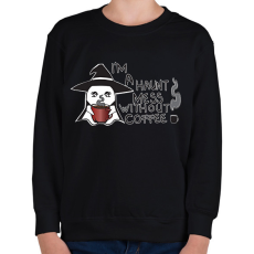 PRINTFASHION halloween kávészellem - Gyerek pulóver - Fekete