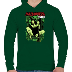 PRINTFASHION Halloween királynő - Férfi kapucnis pulóver - Sötétzöld