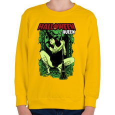 PRINTFASHION Halloween királynő - Gyerek pulóver - Sárga