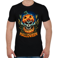 PRINTFASHION Halloween koponya tökben - Férfi póló - Fekete férfi póló