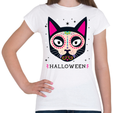 PRINTFASHION HALLOWEEN MACSKA - Női póló - Fehér