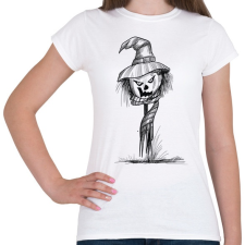 PRINTFASHION Halloween madárijesztő - Női póló - Fehér női póló