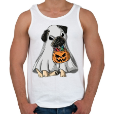 PRINTFASHION Halloween mops - Férfi atléta - Fehér atléta, trikó