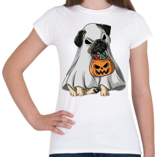 PRINTFASHION Halloween mops - Női póló - Fehér női póló