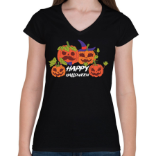 PRINTFASHION Halloween - Női V-nyakú póló - Fekete női póló