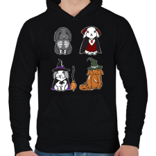 PRINTFASHION halloween nyuszik - Férfi kapucnis pulóver - Fekete férfi pulóver, kardigán