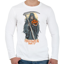 PRINTFASHION Halloween party csontváz - Férfi hosszú ujjú póló - Fehér férfi póló