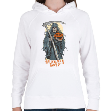 PRINTFASHION Halloween party csontváz - Női kapucnis pulóver - Fehér női pulóver, kardigán