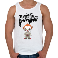 PRINTFASHION Halloween Pennywise - Férfi atléta - Fehér
