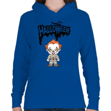 PRINTFASHION Halloween Pennywise - Női kapucnis pulóver - Királykék női pulóver, kardigán