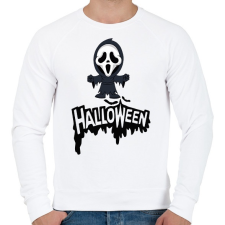 PRINTFASHION Halloween Scream - Férfi pulóver - Fehér férfi pulóver, kardigán