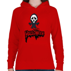 PRINTFASHION Halloween Scream - Női kapucnis pulóver - Piros