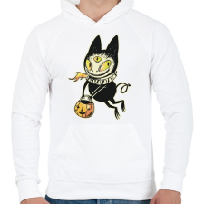 PRINTFASHION Halloween szörnyecske - Férfi kapucnis pulóver - Fehér férfi pulóver, kardigán