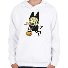 PRINTFASHION Halloween szörnyecske - Gyerek kapucnis pulóver - Fehér