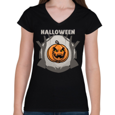 PRINTFASHION HALLOWEEN TÖK 2 - Női V-nyakú póló - Fekete női póló
