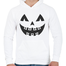 PRINTFASHION Halloween tök fej - Férfi kapucnis pulóver - Fehér férfi pulóver, kardigán