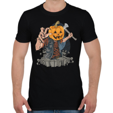 PRINTFASHION Halloween tök fej - Férfi póló - Fekete férfi póló
