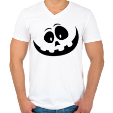 PRINTFASHION Halloween tök - Férfi V-nyakú póló - Fehér